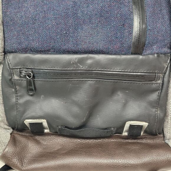 Timbuk2 CUSTOM Alcatraz Blue Gray Brwn Leather Laptop Backpack HANDMADE SAN FRAN - Picture 6 of 16